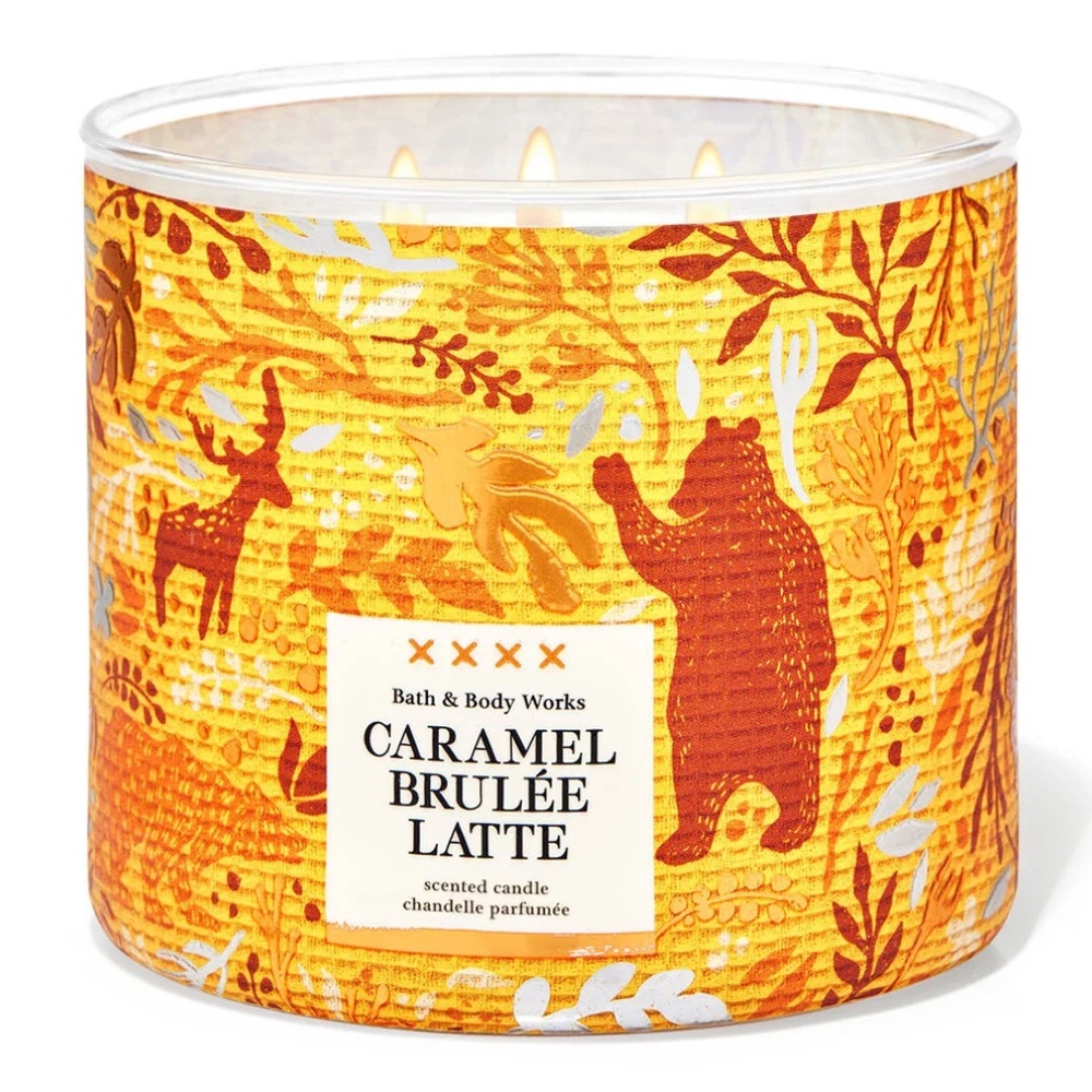 NWT Bath & Body Works Caramel Brûlée Latte Three Wick Scented Candle